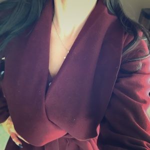 NWOT Burgundy pea coat